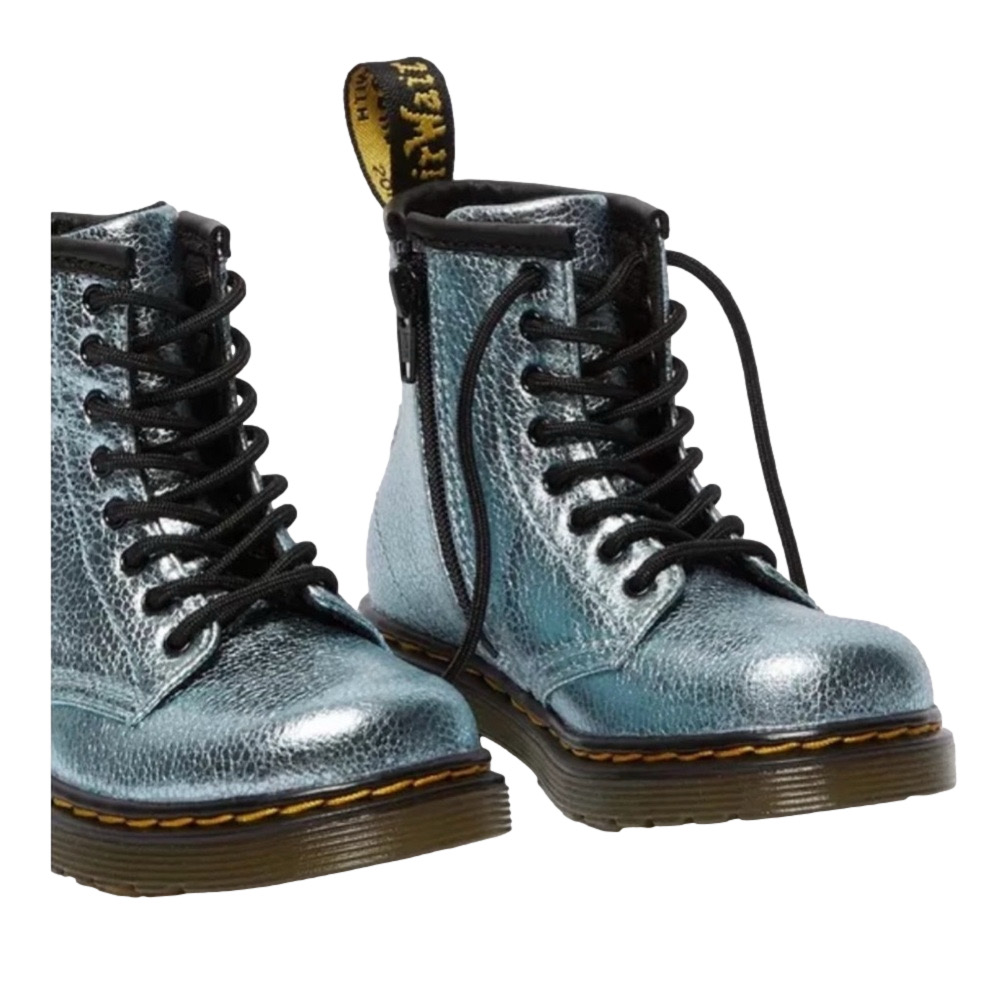 Dr Martens 1460 Metallic Blue Lace-Up Boots kids size 7 GUC
